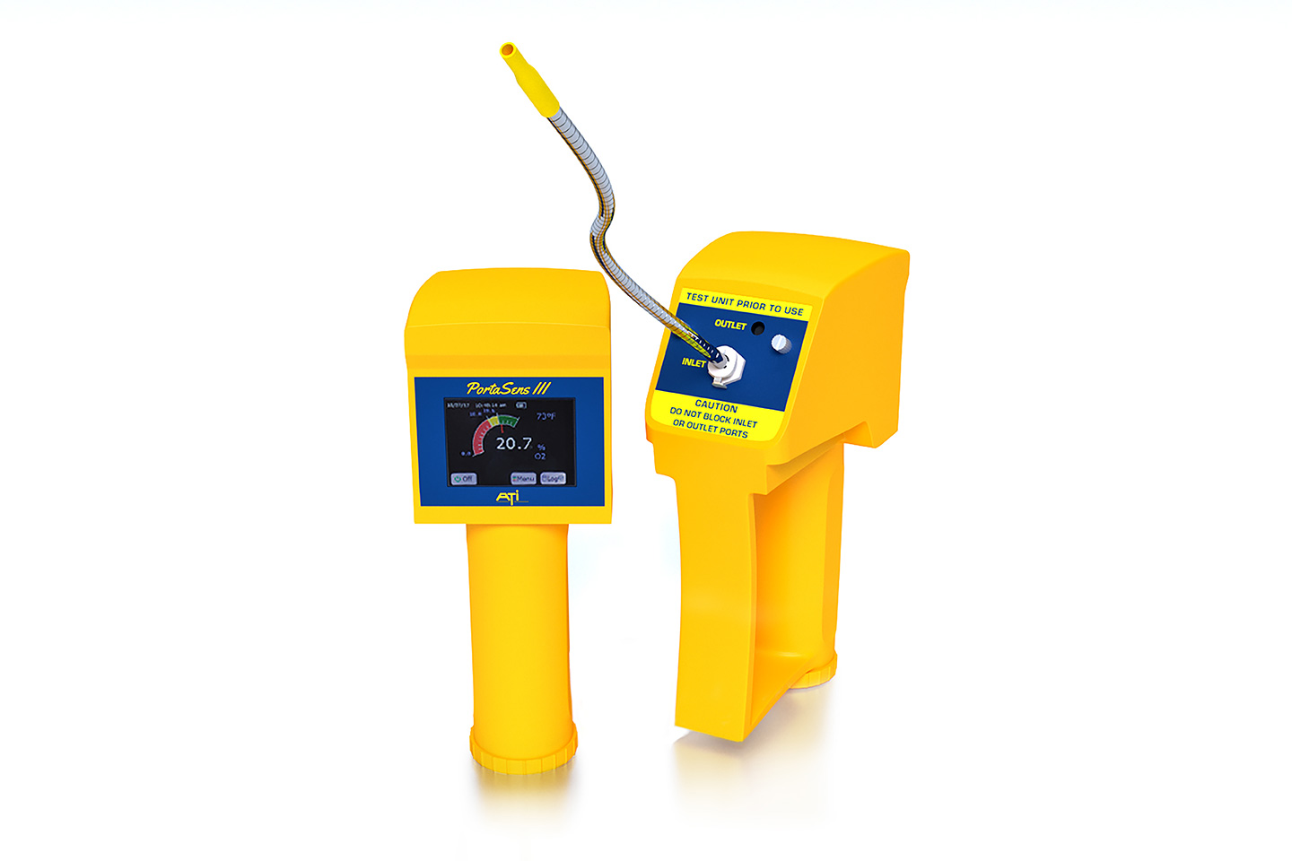 D16 Porta Sens III - Portable gas detector D16 Porta Sens III, Frontansicht des Gasmessgeräts, mobiles Gerät, LCD-Farbdisplay