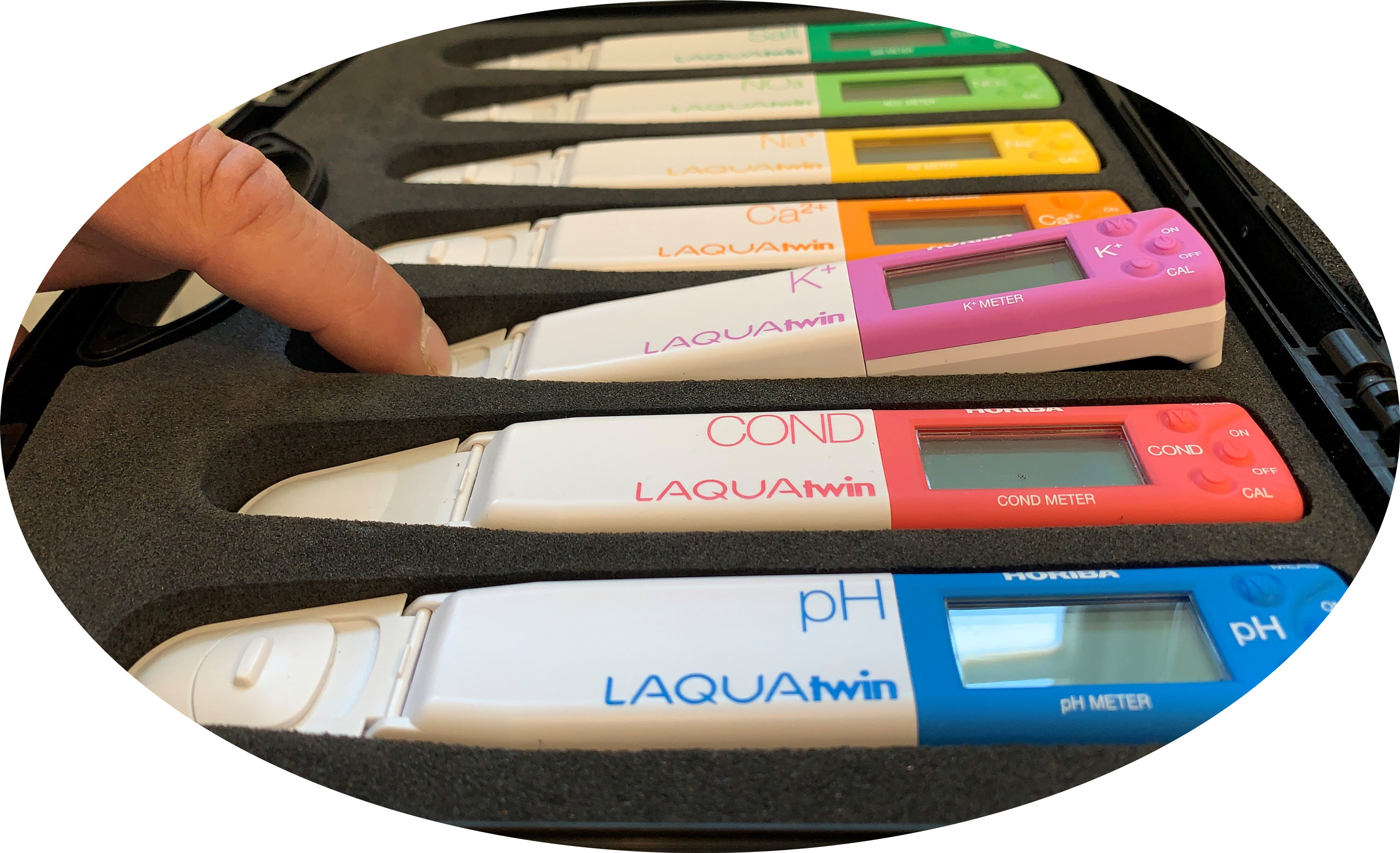 Horiba carrying case detailed view of foam insert