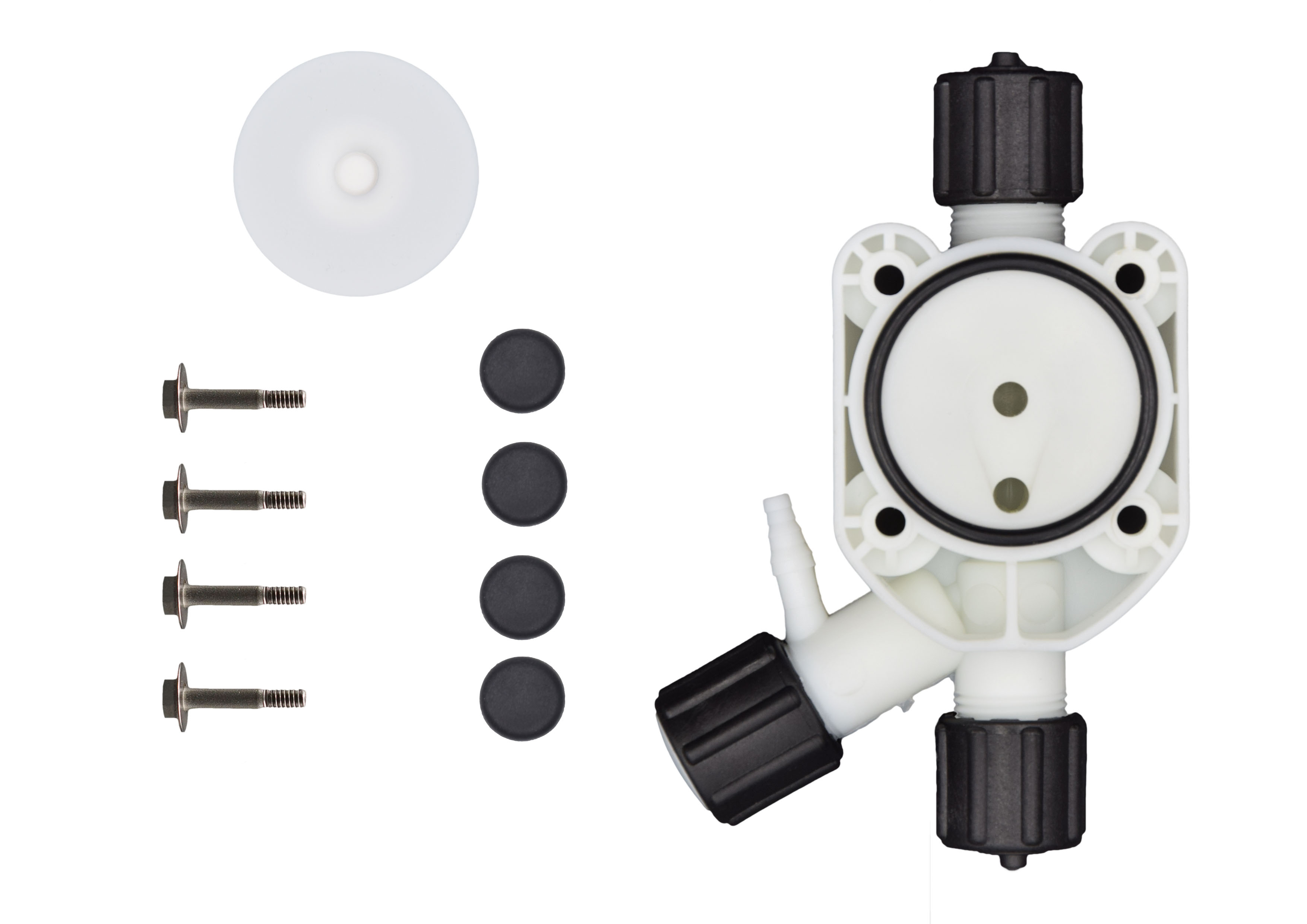 emec VMS Pumpen Serviceset K - PP Pumpenkopf, EPDM Dichtung und PTFE Membrane