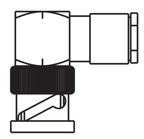 BNC-Stecker Winkel für Kabel 5mm, Teile-Nr.: 00064222, Nahaufnahme des Steckers