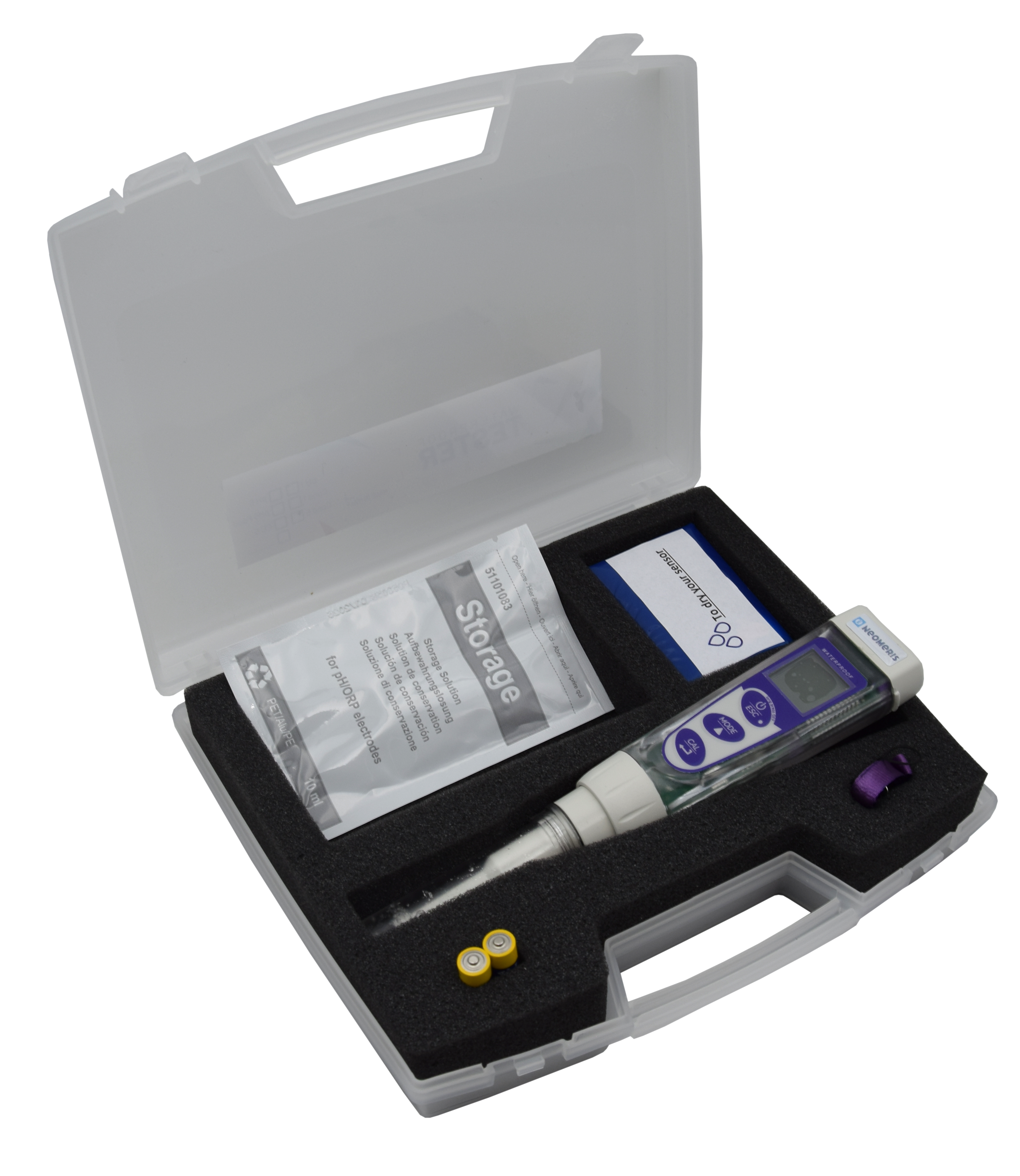 Advanced pH/mV/temp. pocket tester in measuring case - Foodstuffs handhelt tester