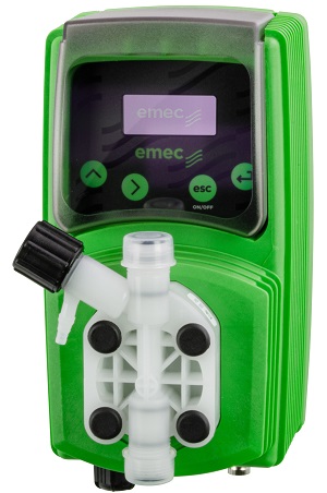 emec Dosierpumpe VMS MF Digitalpumpe mit LCD-Anzeige und BNC Anschluss, vertikale Montage