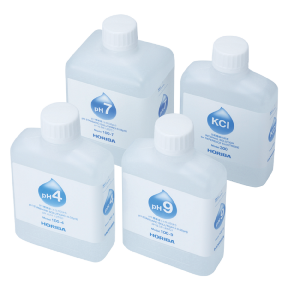Horiba pH-Pufferlösung SET 101-S, verschiedene pH-Werte, klare Verpackung, optimale Standardlösung für Wasseranalysen