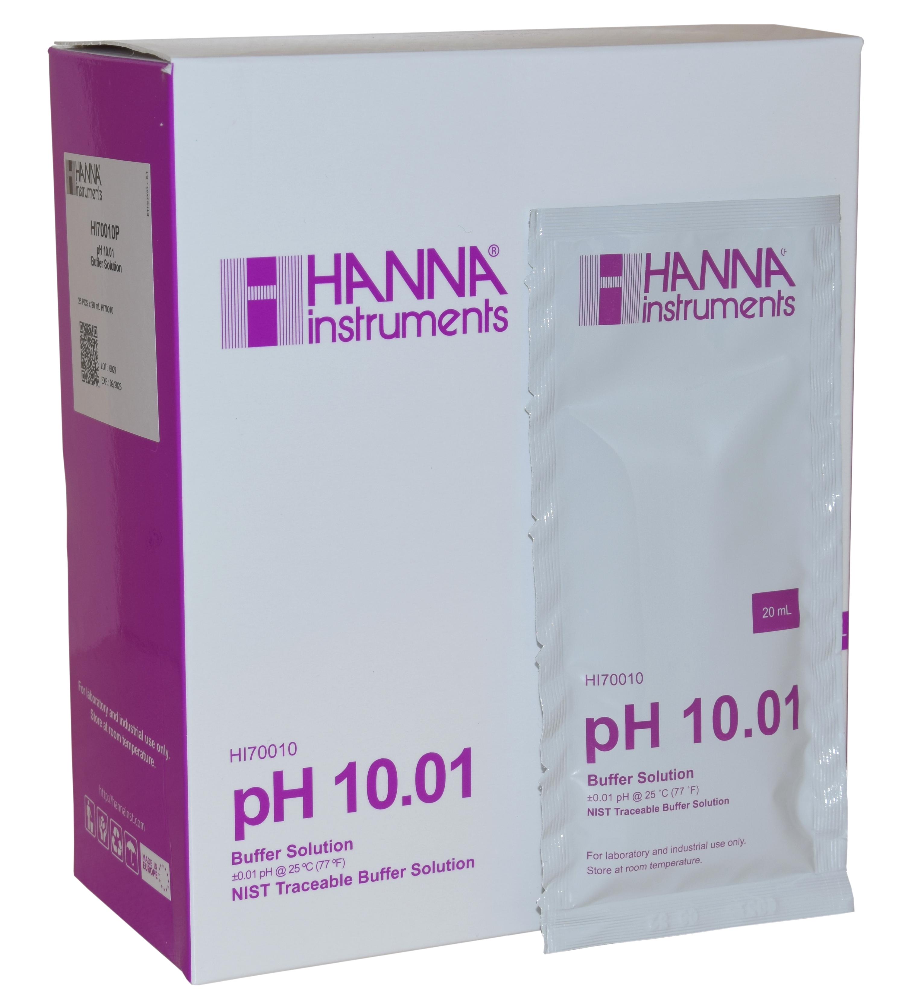 HANNA buffer solution pH 4.01, 25 x 20mL sachets (HI70004P)