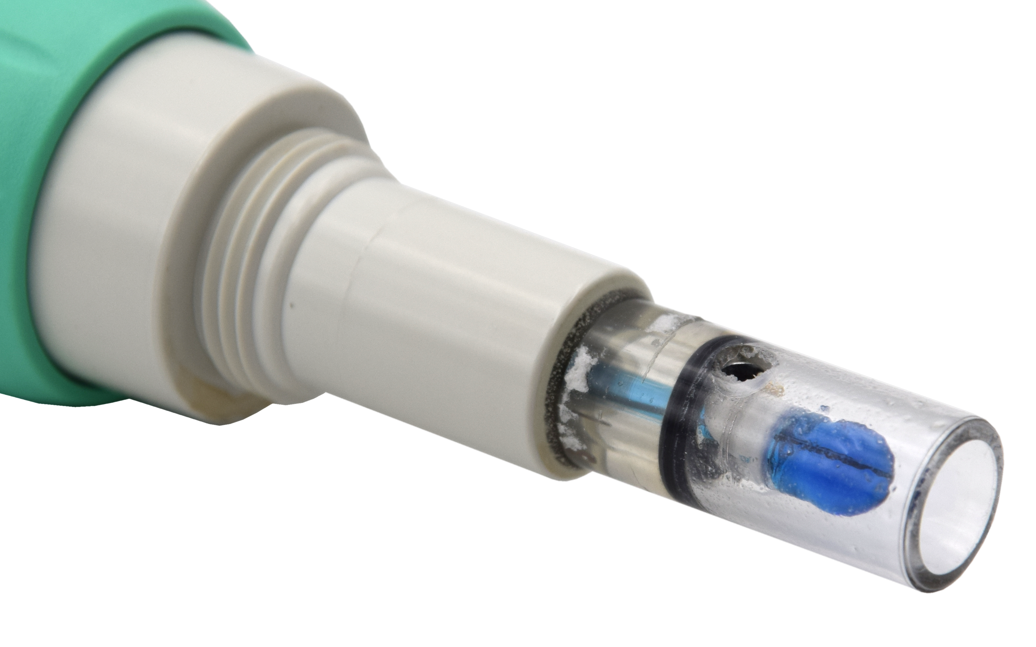 pH/Redox/Temp. replacement electrode for Advanced Pocket-Tester pH/Redox/Temperatur Austauschelektrode für Advanced Pocket-Tester Detailaufnahme der Elektrode