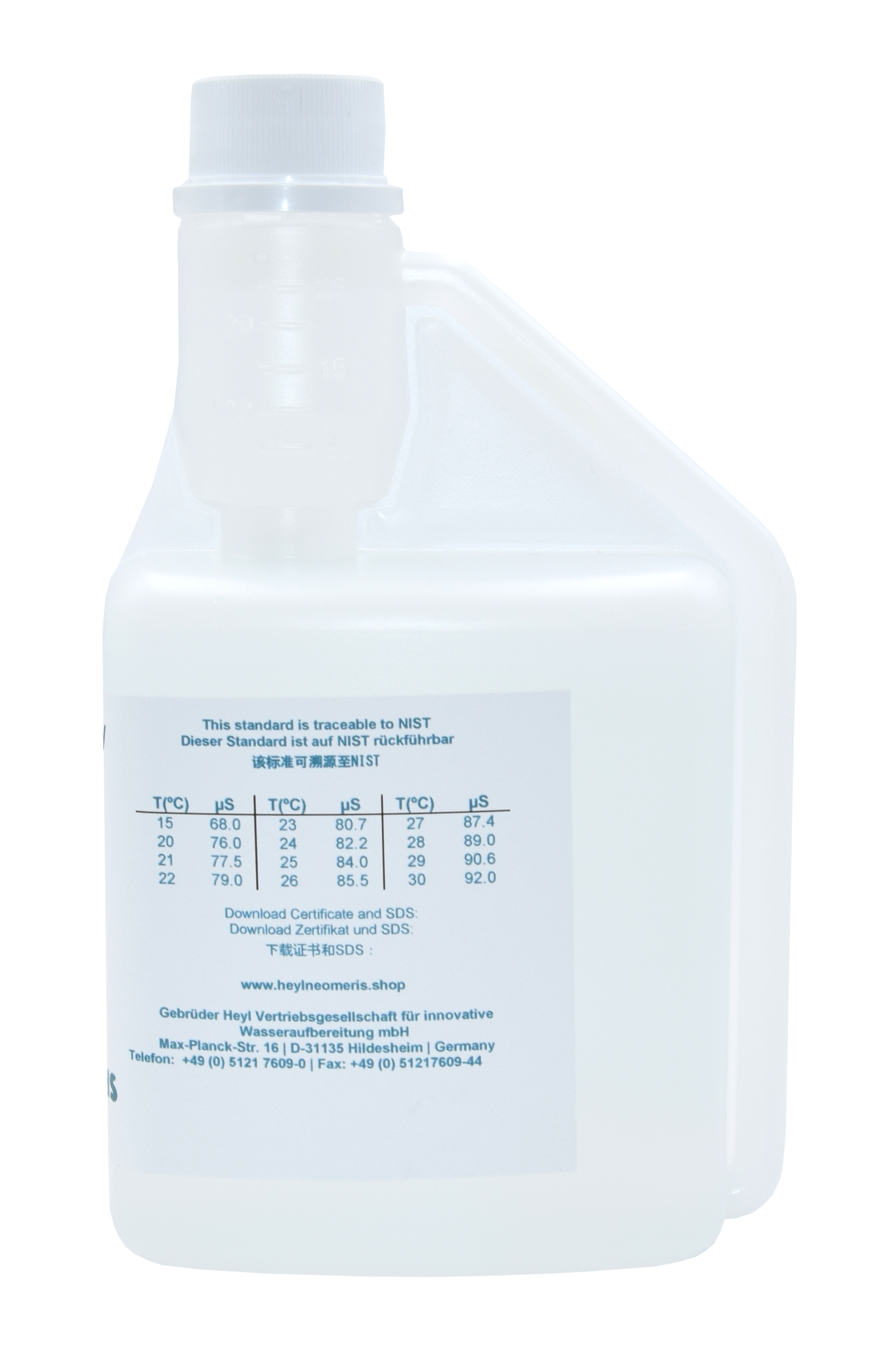 84 μS/cm Hygienischer Verschlussmechanismus schützt vor Verunreinigungen und sichert die Lösung