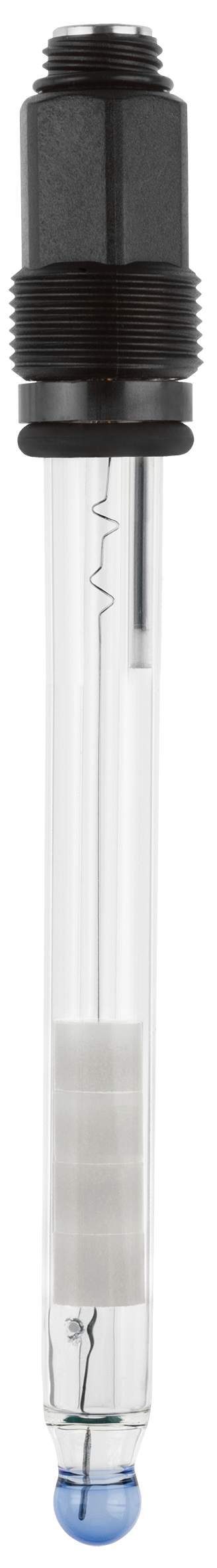 JUMO tecLine pH electrode (glass shaft, perforated diaphragm, screw head Pg13.5, 120mm, salt reserve)