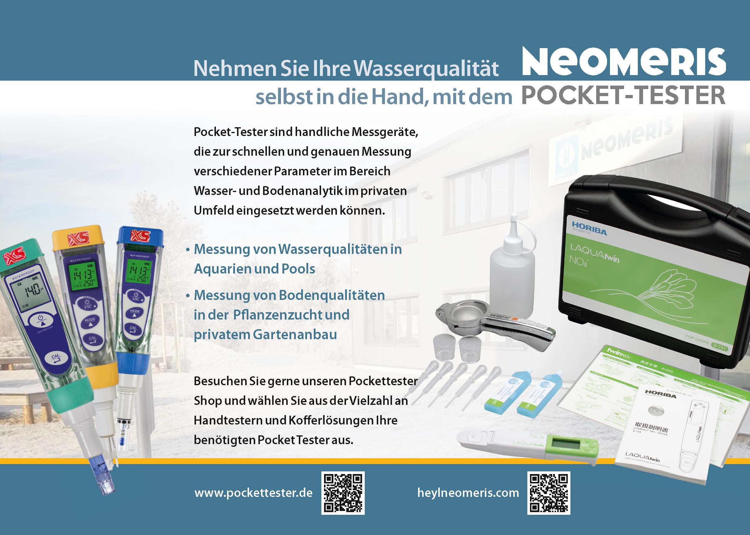 Wasserqualität in Ihren Händen mit den NEOMERIS Pocket Testern
