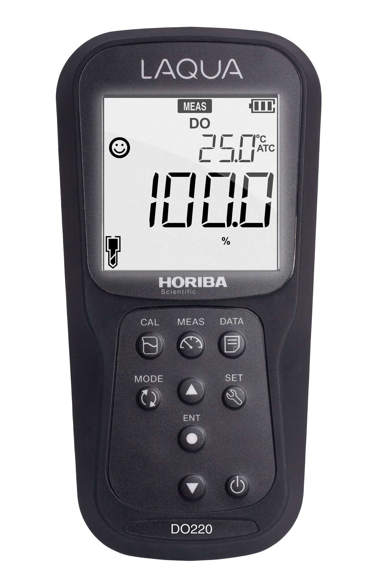 Horiba LAQUA DO220 measuring device in black, front view.