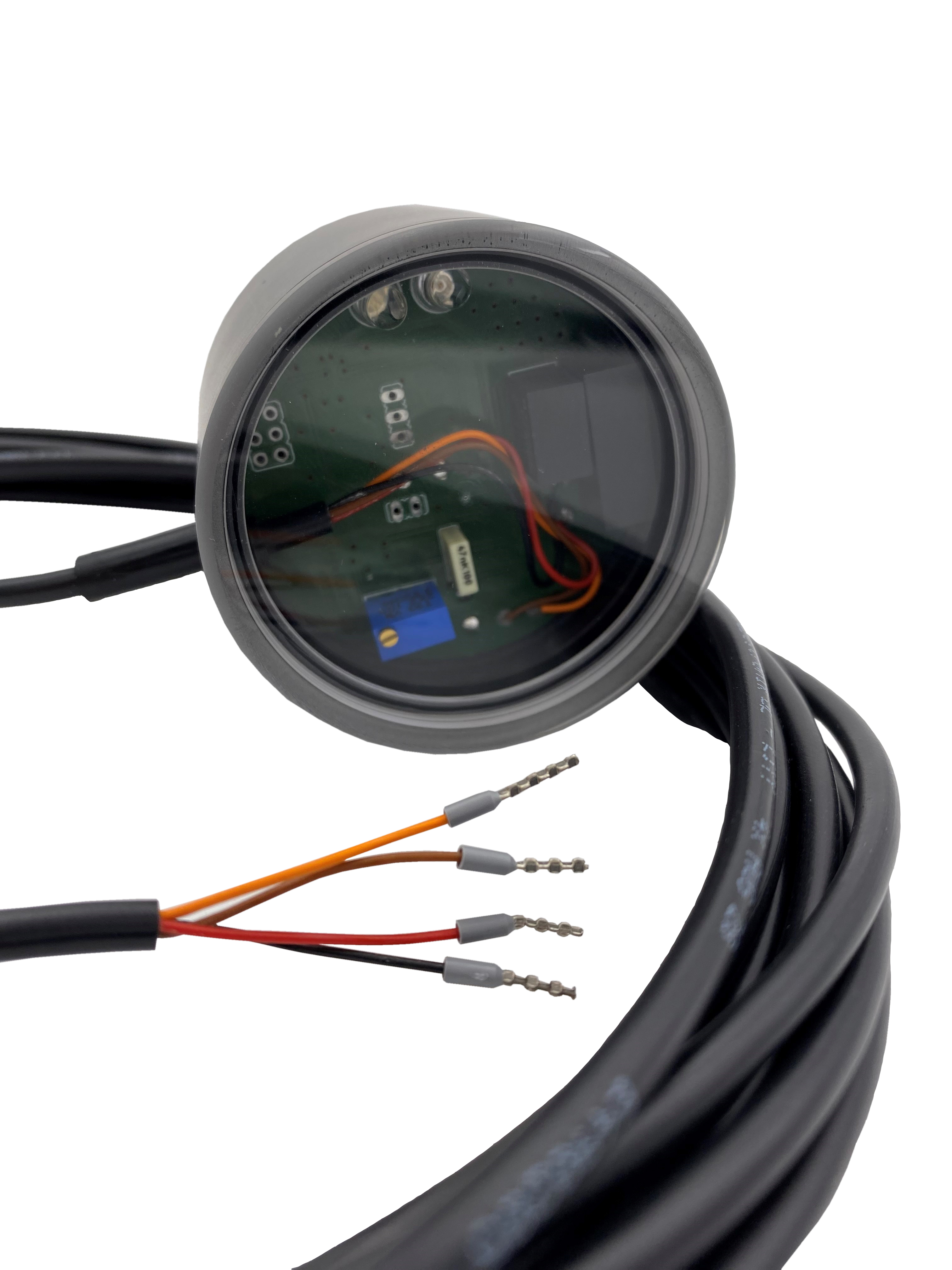 N-LF420 Leitfähigkeitsmessgerät mit 4-20mA Ausgang und Messbereich sowie LED Konfiguration gemäß Ihren Anforderungen, 3/4 Zoll Einschraubgewinde, Detailansicht mit LED Anzeige, Acrylglas Vision-Panel, POM Gehäuse