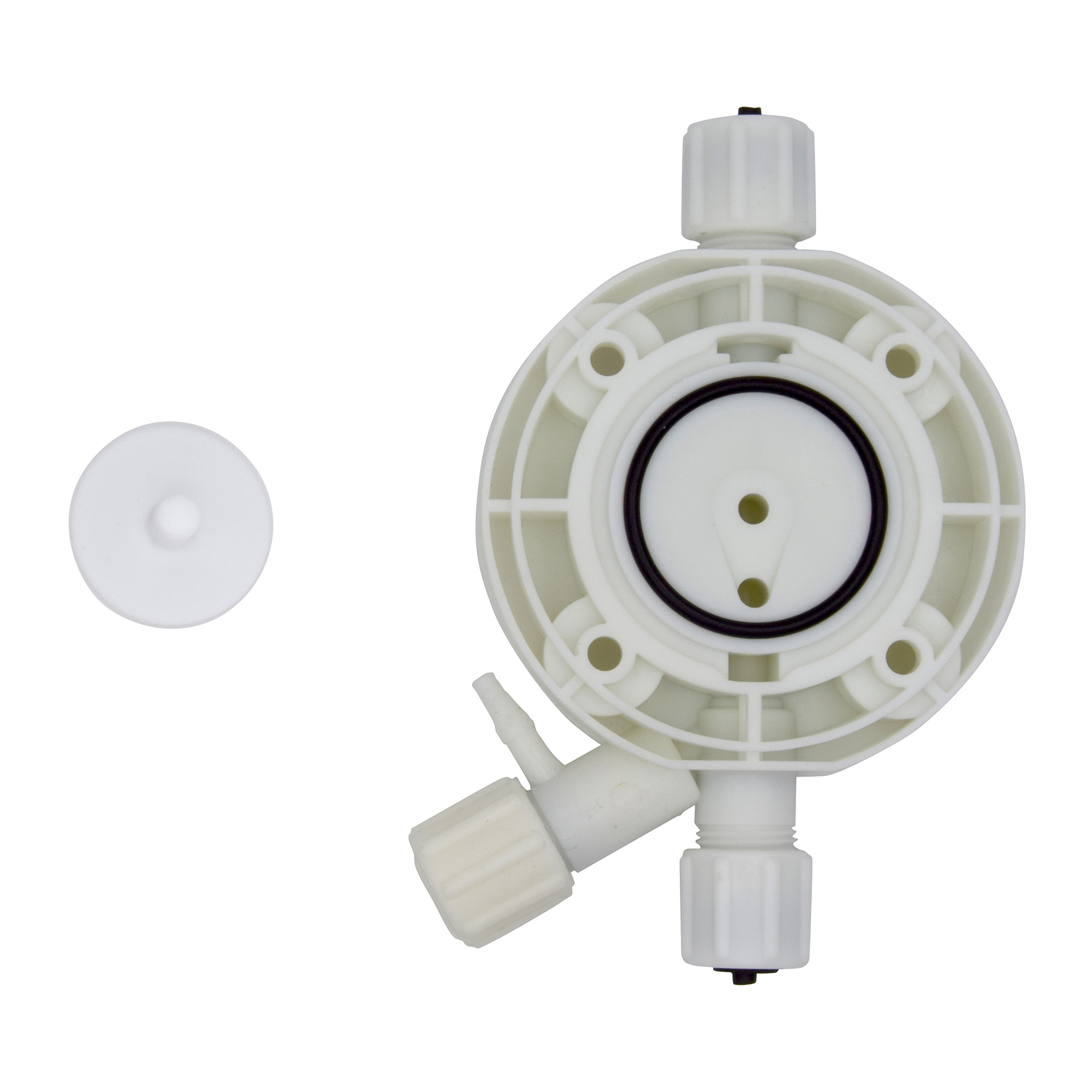 emec PRISMA Service Set M - PP pump head, EPDM seal and PTFE membrane Originalersatzteile für emec PRISMA Pumpe – PP Pumpenkopf und PTFE Membran