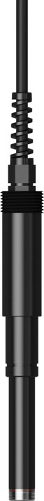 JUMO digiLine O-DO S10 – Intelligent oxygen sensor for dissolved oxygen, 10 m cable, front view, automatic temperature compensation, two interfaces, sensor with self-diagnostic function