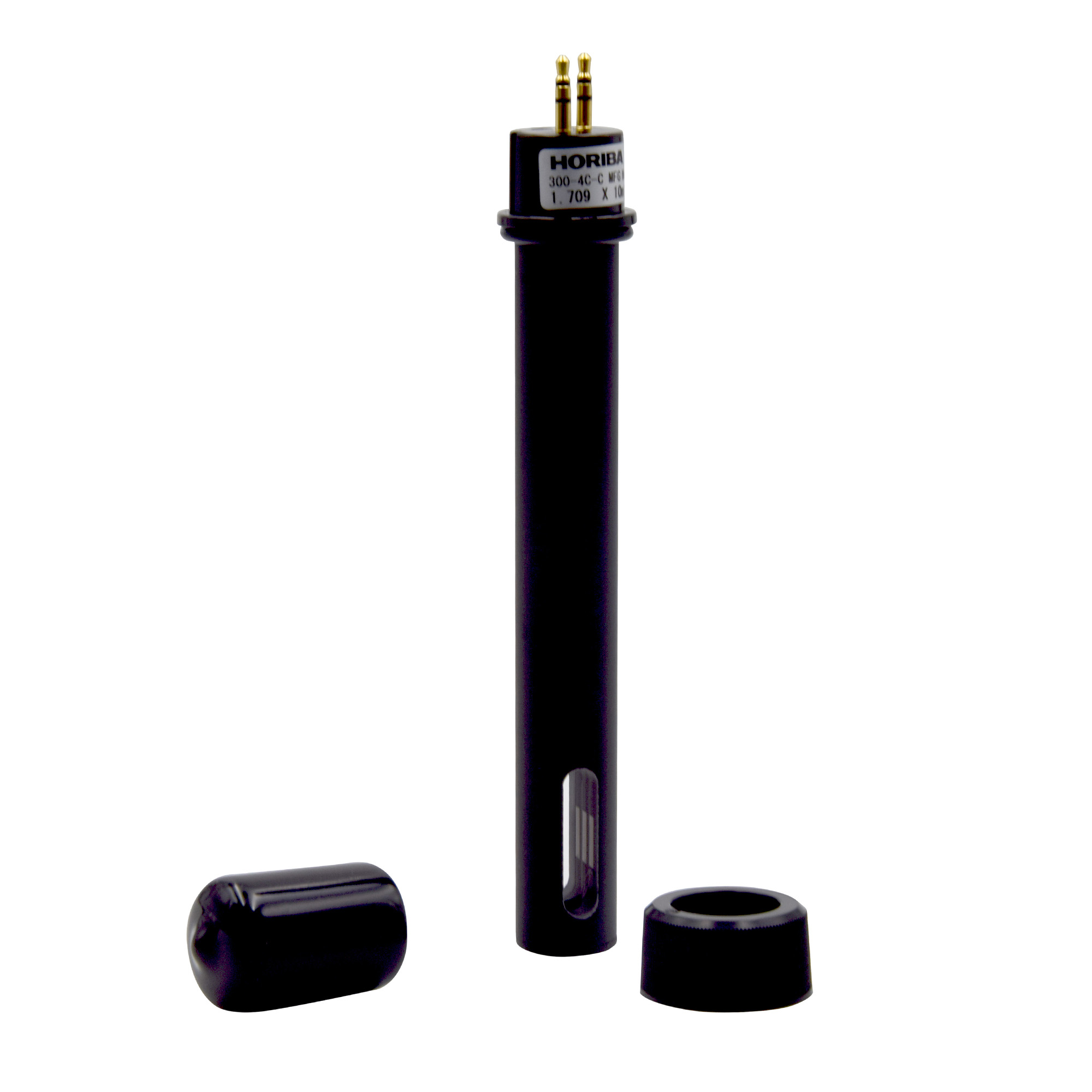Horiba LAQUA 300‑4C‑C Sensor Frontansicht, Epoxid‑Karbongehäuse sichtbar, Leitfähigkeitssensor