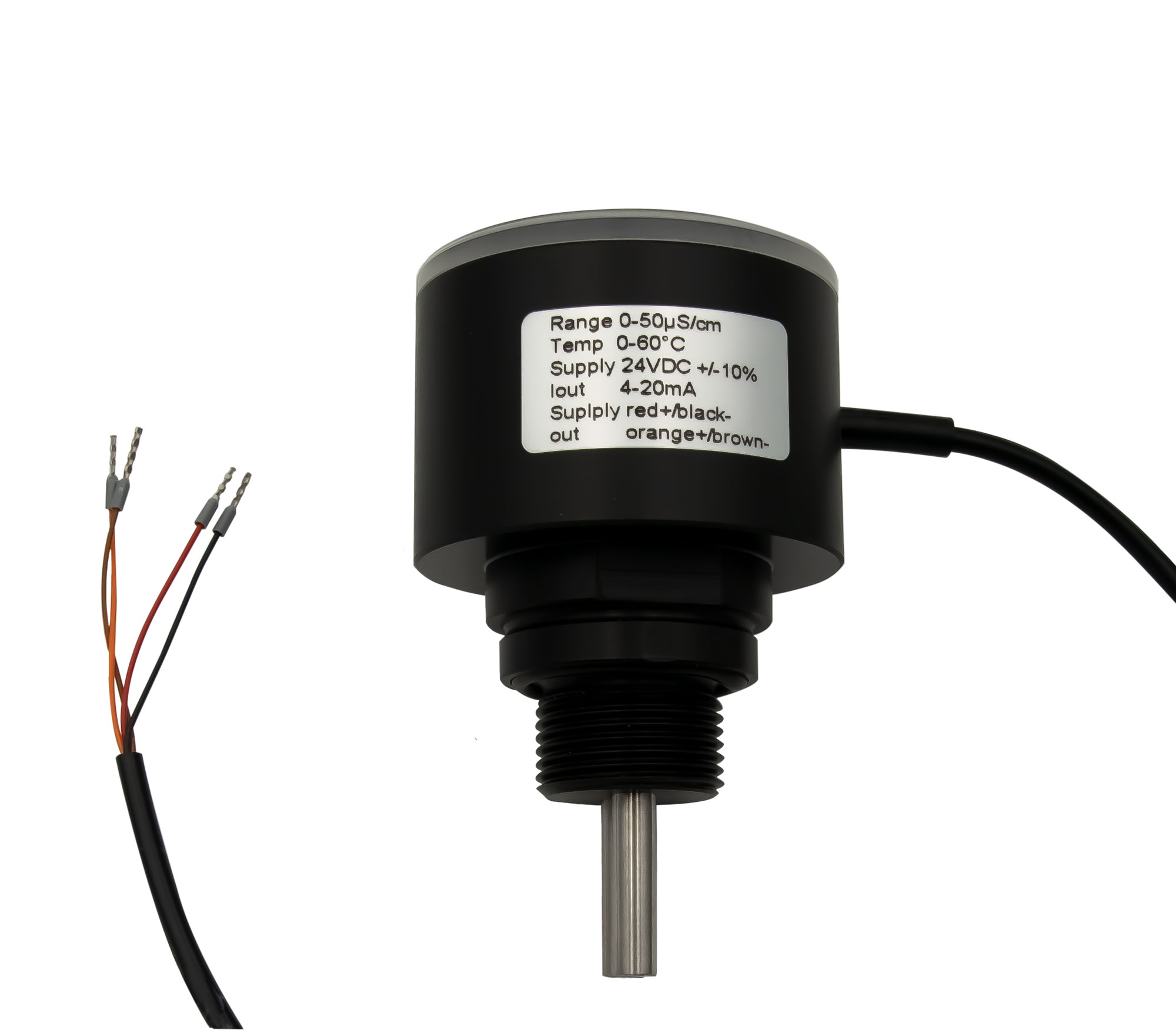 N-LF420 0-50µS Leitfähigkeitsmessgerät mit 4-20mA Ausgang, LED Anzeige und 3/4 Zoll Einschraubgewinde, LED Anzeige und Acrylglas Vision-Panel sichtbar