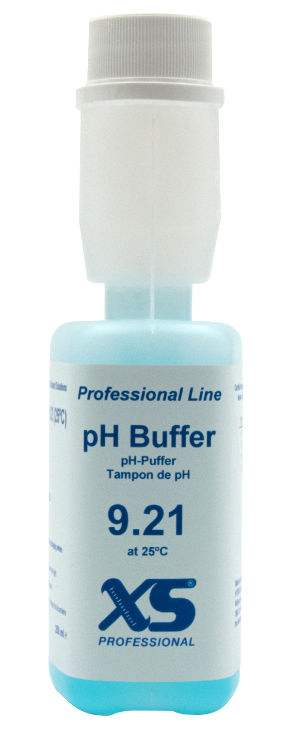 pH 9.21 (±0,01pH @25°C) - 250ml pH Pufferlösung türkis, Seitenansicht 