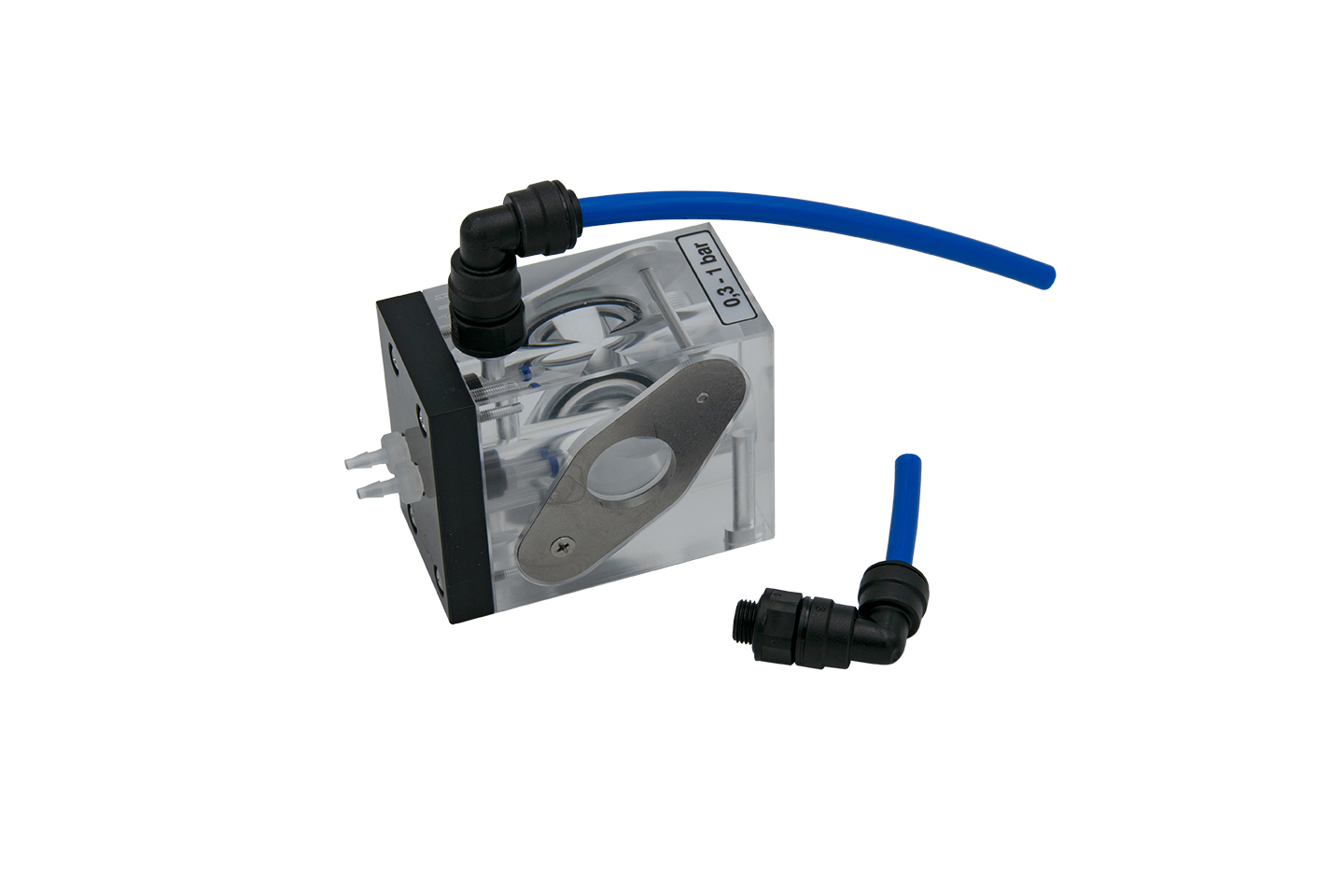 Measuring chamber for Testomat 808-SIO2, complete, tested, 0.3–1 bar, side view