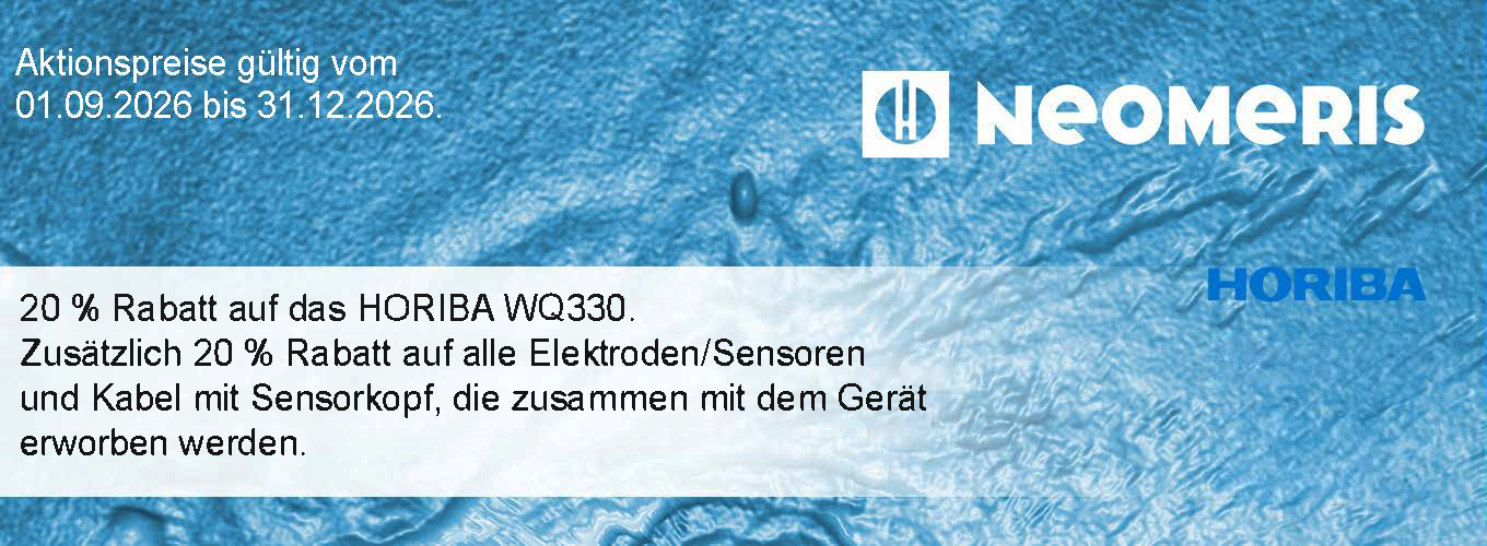 20 % Rabatt Banner für HORIBA WQ330 Multiparameter Messgerät in Deutsch