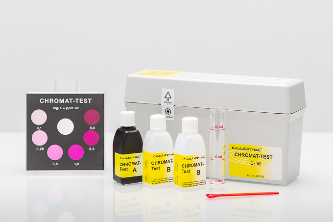 Testoval Chromat Testbesteck Testoval Chromat Testbesteck, langlebiges Kunststoff-Etui mit Zubehör für präzise Chromat-Analyse
