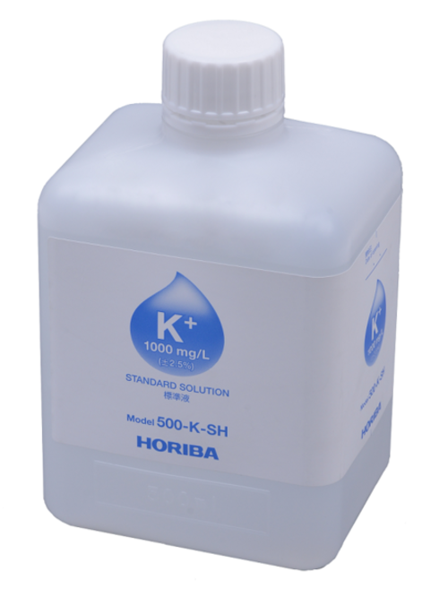 Horiba 1000 mg/L potassium ion standard solution, 500 ml, for accurate and traceable measurements with ion-selective electrodes, for monitoring water and wastewater quality