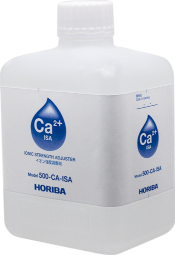 Horiba calcium ionic strength adjuster, 500 ml, laboratory solution, bottle and label