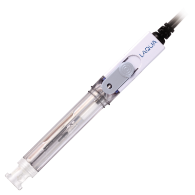 Horiba 9631-10D Kunststoff pH‑Elektrode mit integriertem Temperatursensor und Spitze, geeignet für HF‑Proben