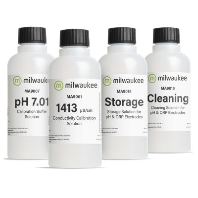 Milwaukee Calibration (pH & EC) & Maintenance & Cleaning Solutions for pH Meters and Testers (Combo-Start) Product number: 896173